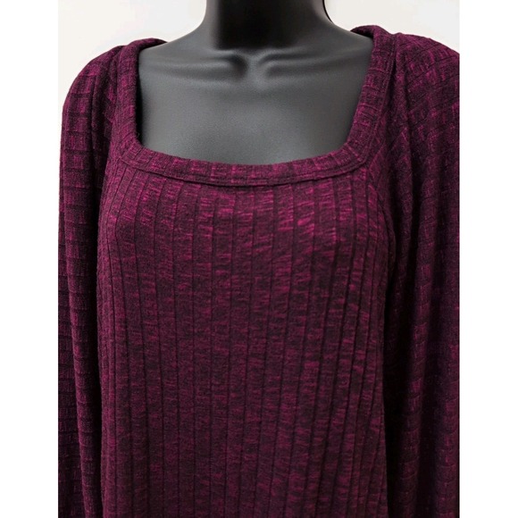 Michael Stars Tops - Michael Stars Evereve Fuchsia Heathered Polly Square Neck Top Size XS NWT